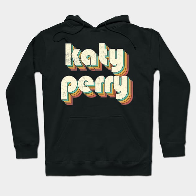 Retro Vintage Rainbow Katy Letters Distressed Style Hoodie by Cables Skull Design